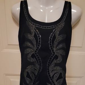 Black Glittery Shiny Tank Express Tank Top